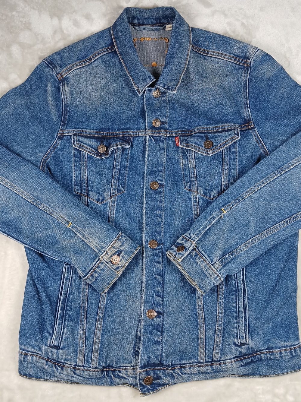 Levi's Denim Trucker Jacket XL Men's Distressed Faded